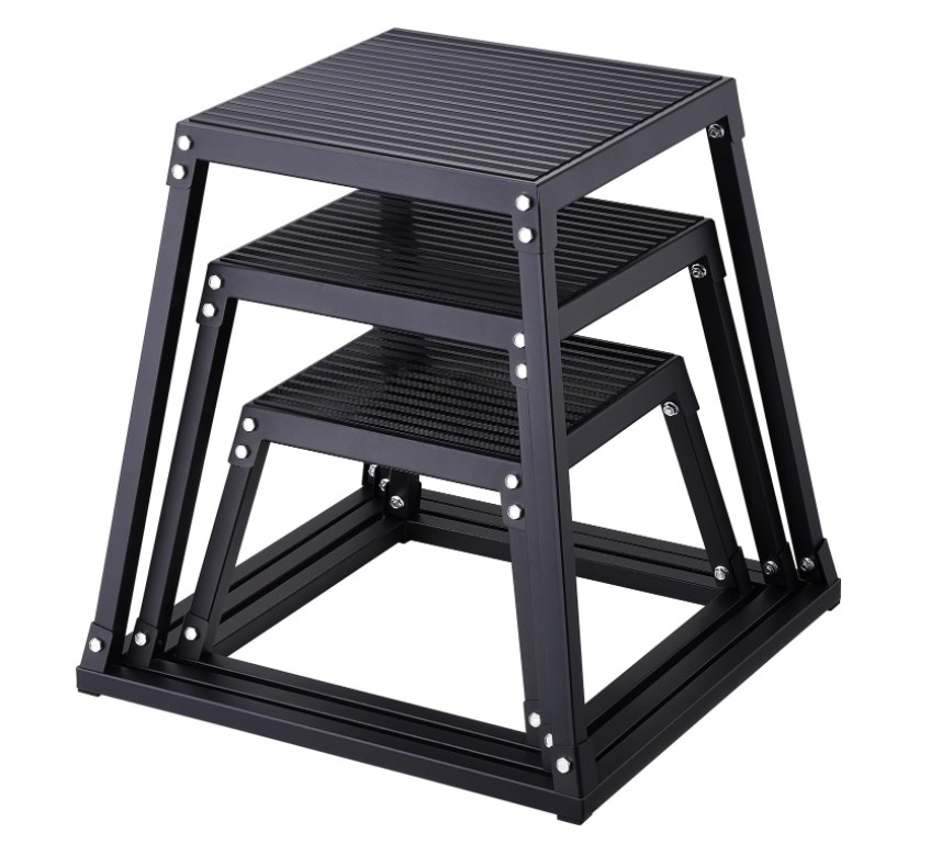 Home Gym Jump Box - Metal Plyometric Jumping Box, 12/18/24/30 Inch
