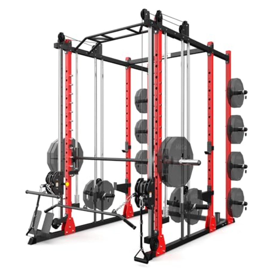 Home Gym With Smith Machine - All-in-One Power Rack with Smith Machine