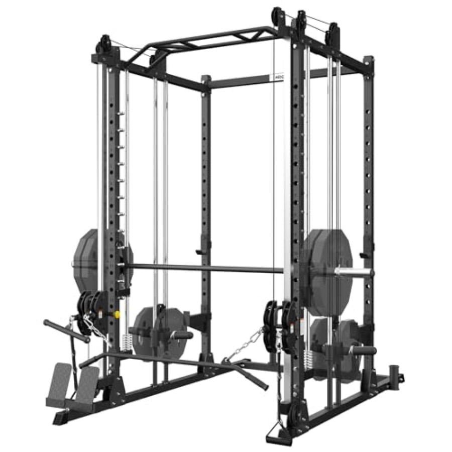 Home Gym With Smith Machine - All-in-One Power Rack with Smith Machine