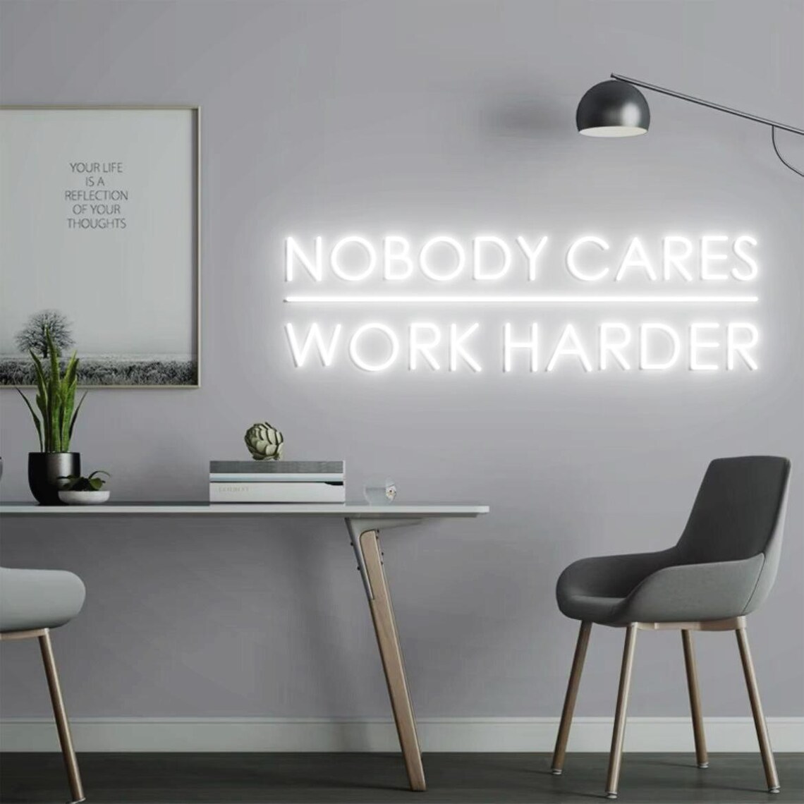 Nobody Cares Work Harder Neon  - огляд і ціна Home Gym Design Ideas